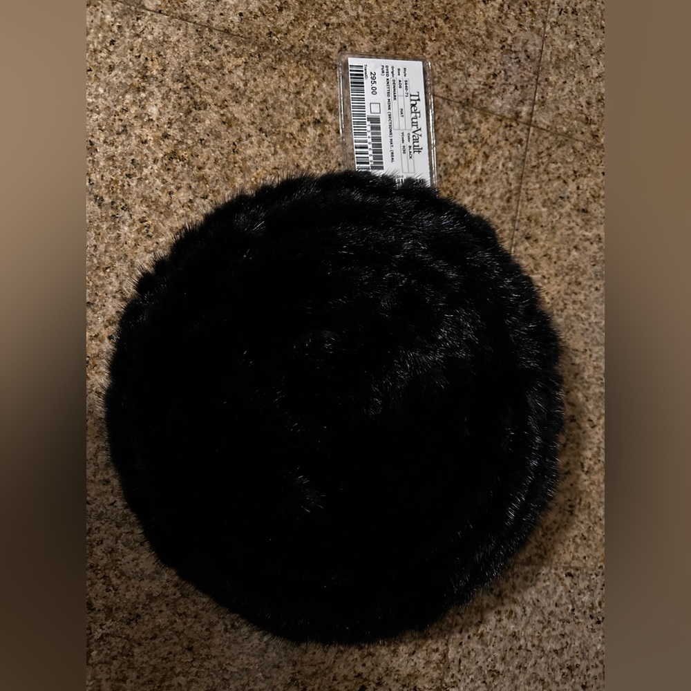 TheFurVault dyed knitted mink hat made with real fur.